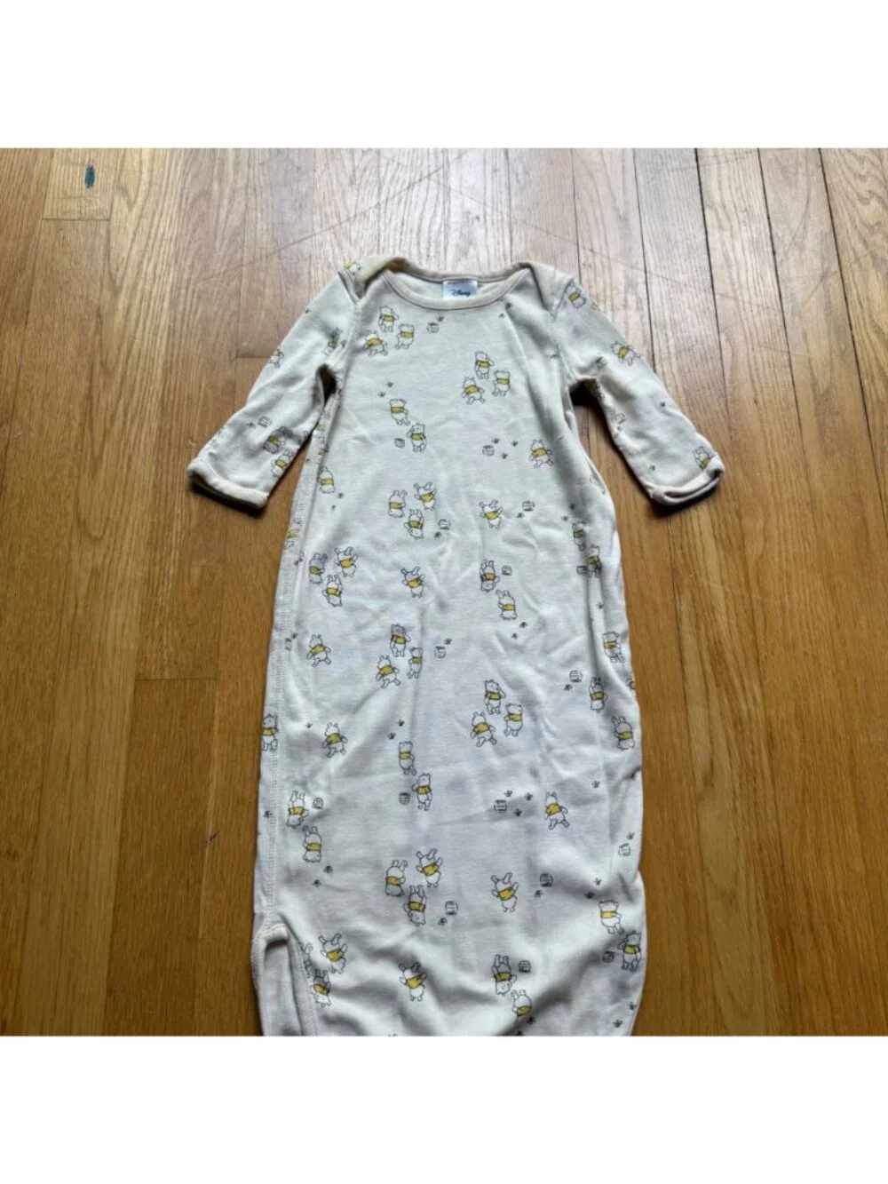 Hanna Andersson Disney Infant 0-3 Months Beige Supima Cotton Pooh Sleep Gown